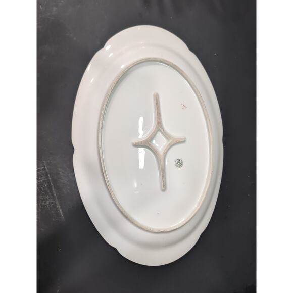 Alice Austria Vintage Platter, Purple Roses Design, 14" Porcelain Dish, Decor - Picture 3 of 10